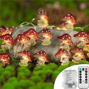 Mushroom Decor Cottagecore Room Decor 10FT 30LEDs Mushroom String Lights